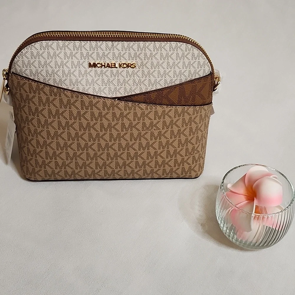 Michael Kors Camel Multi MD Dome Crossbody Bag